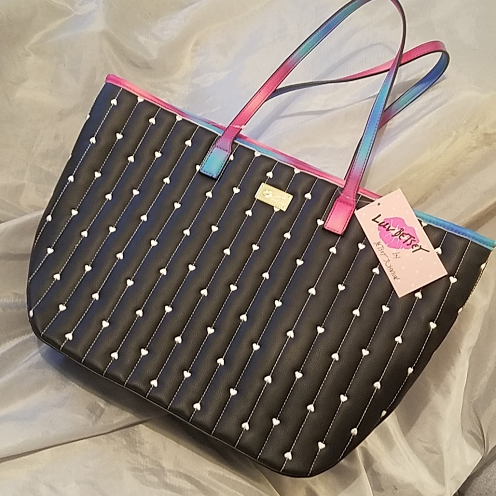 EUC Betsey Johnson tote multi color handle